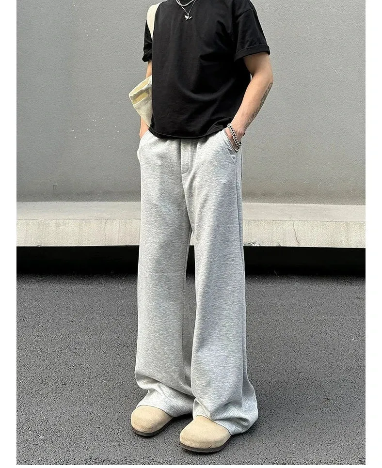 Elastic Waist Slightly Flared Casual Pants