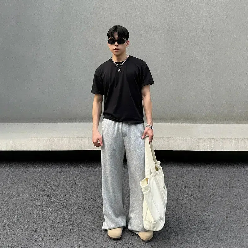 Elastic Waist Slightly Flared Casual Pants