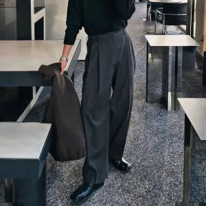 Elastic Waist Wide-Leg Casual Pants