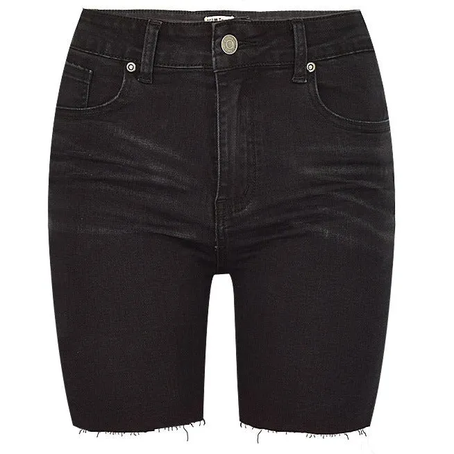 Elasticity Women's High Waisted Jean Middle Shorts Denim Shorts