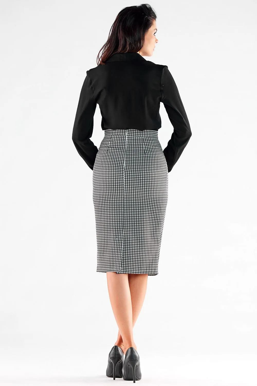 Elegant Midi Pencil Skirt With Zipper