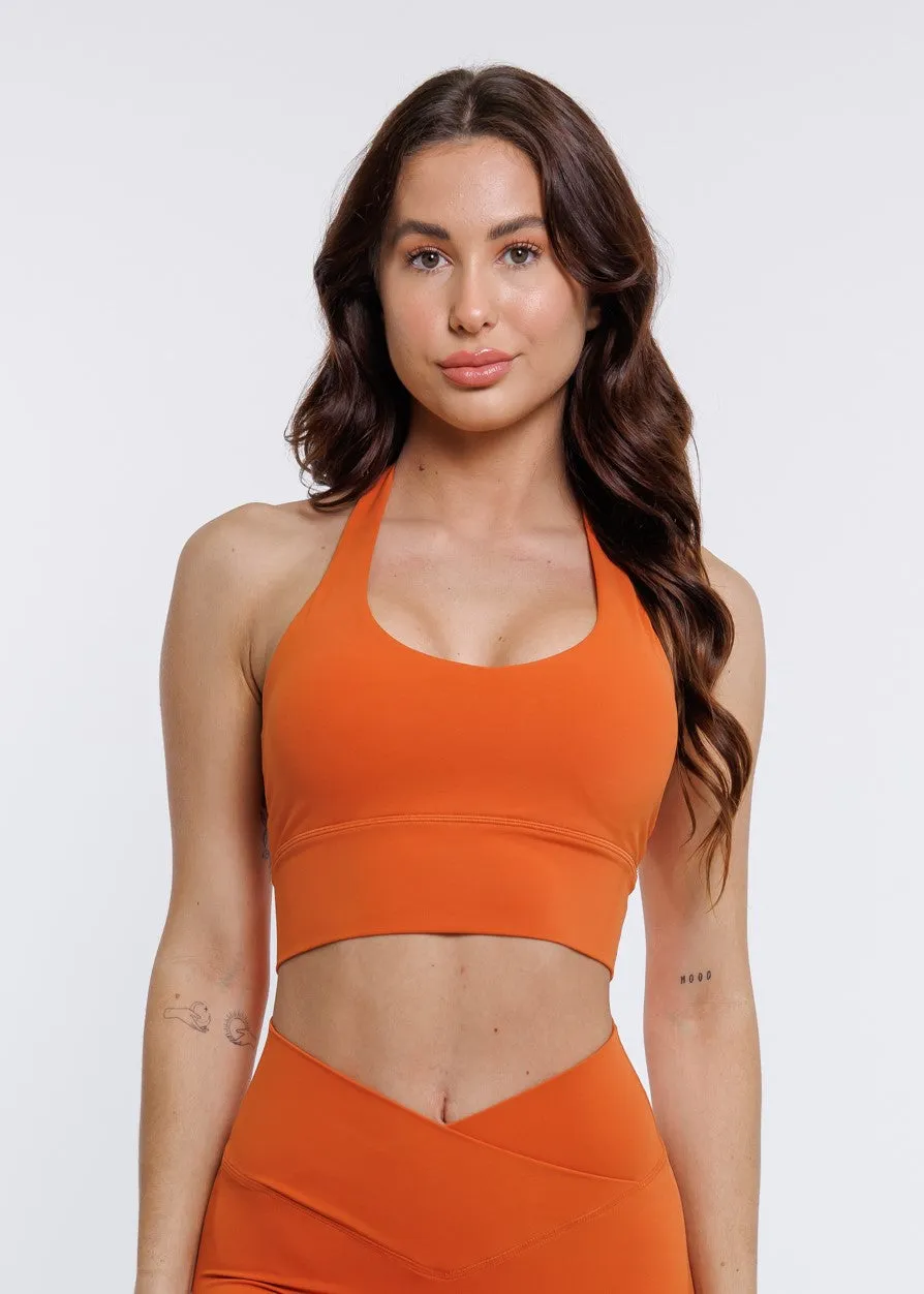 Elevate Halter Bra - Orange
