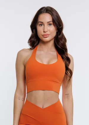 Elevate Halter Bra - Orange