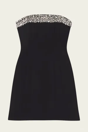 Elsie Strapless Embellished Mini Dress in Black
