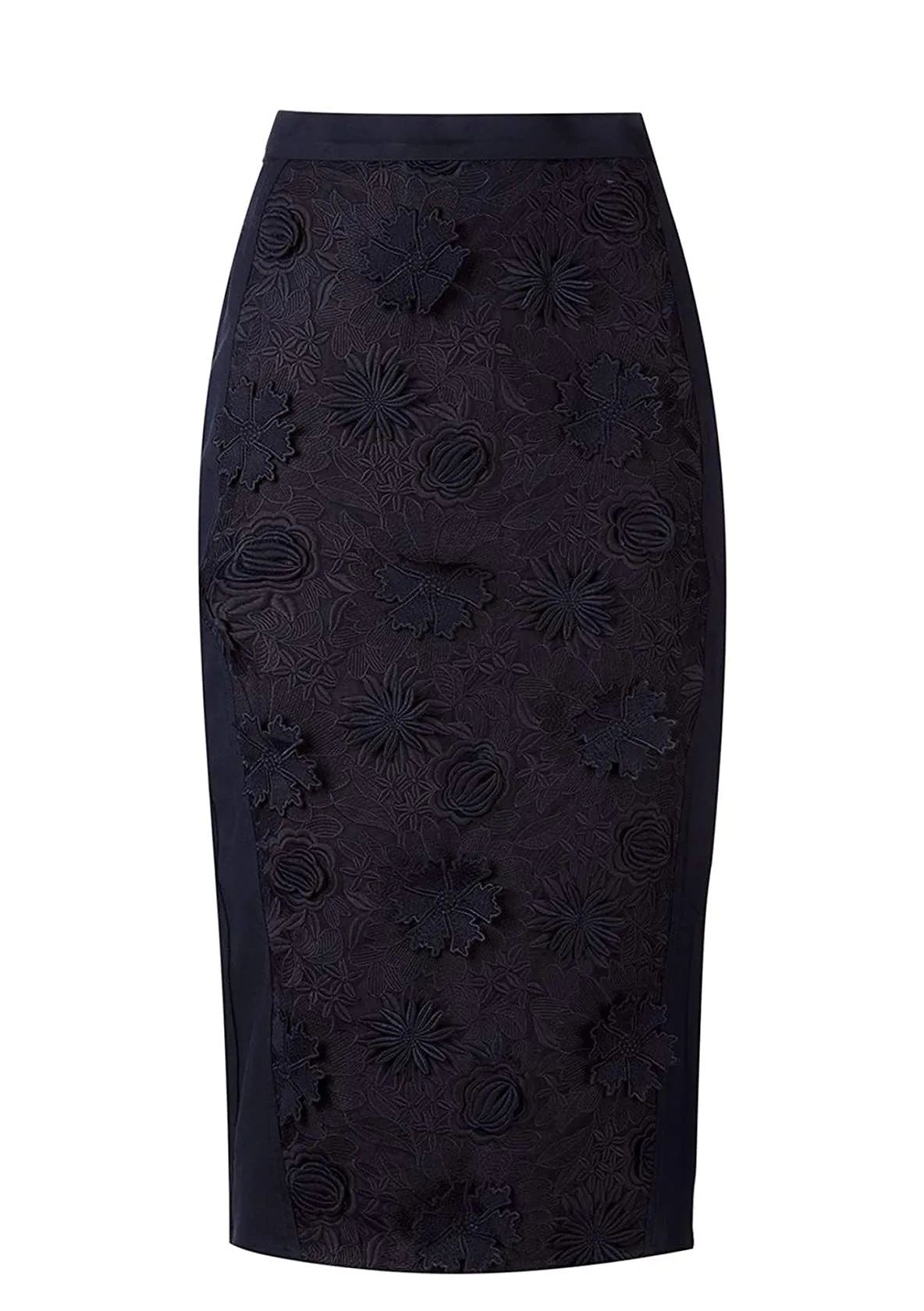 Embroidered Flower Pencil Skirt