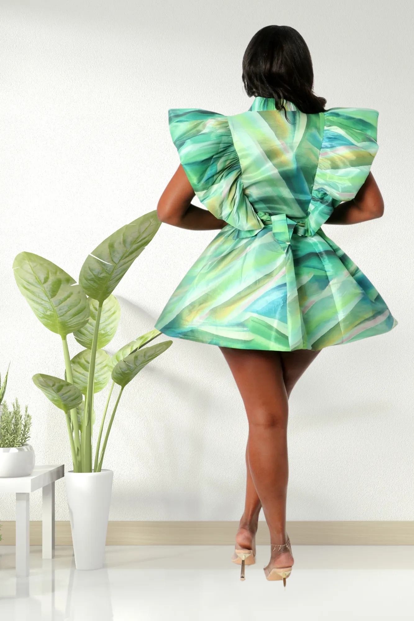 Emerald Swirl Wrap Dress