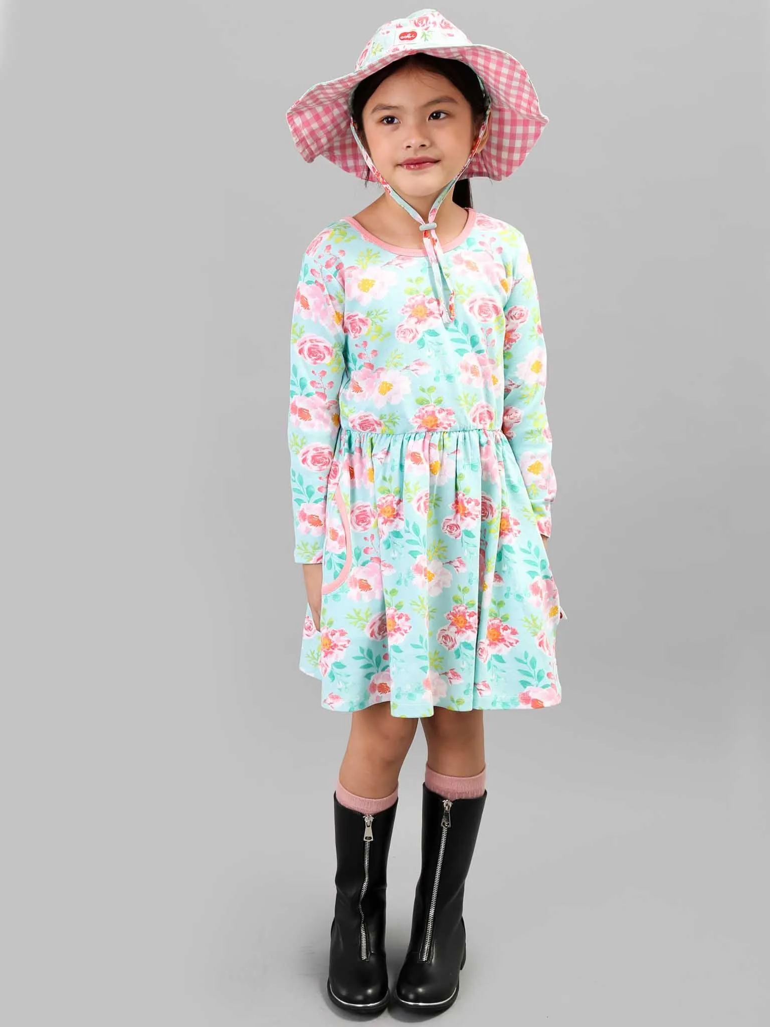 Emily Blue Watercolour Jersey Dress
