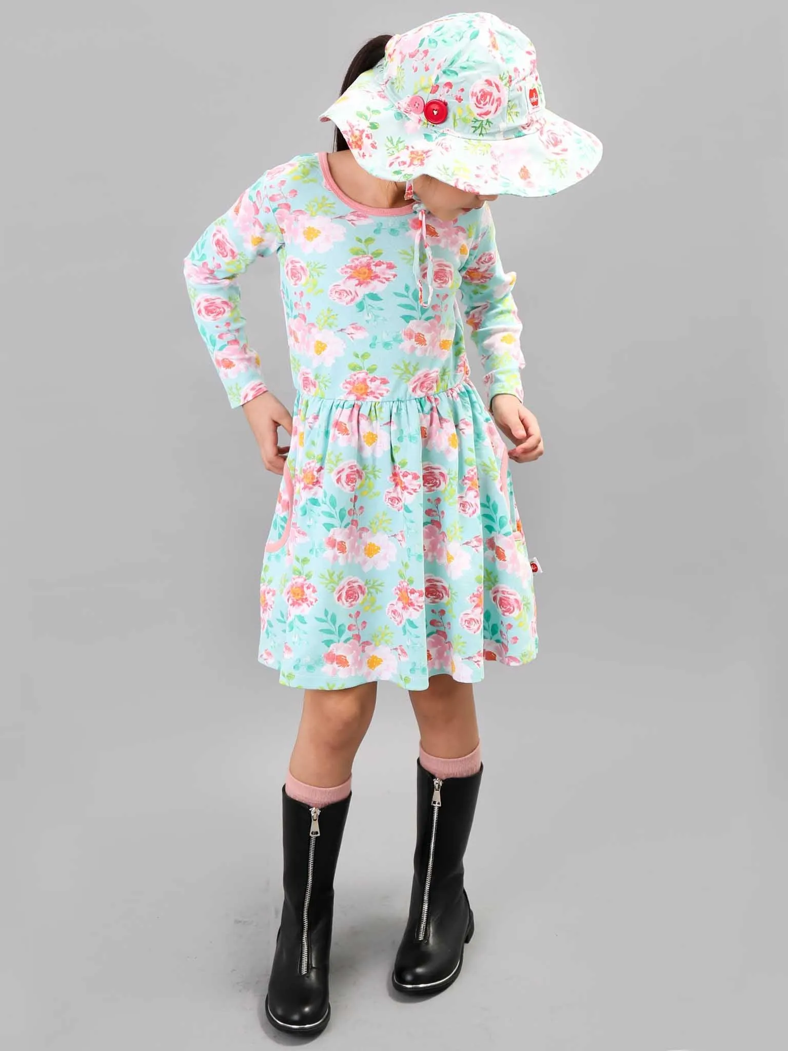 Emily Blue Watercolour Jersey Dress