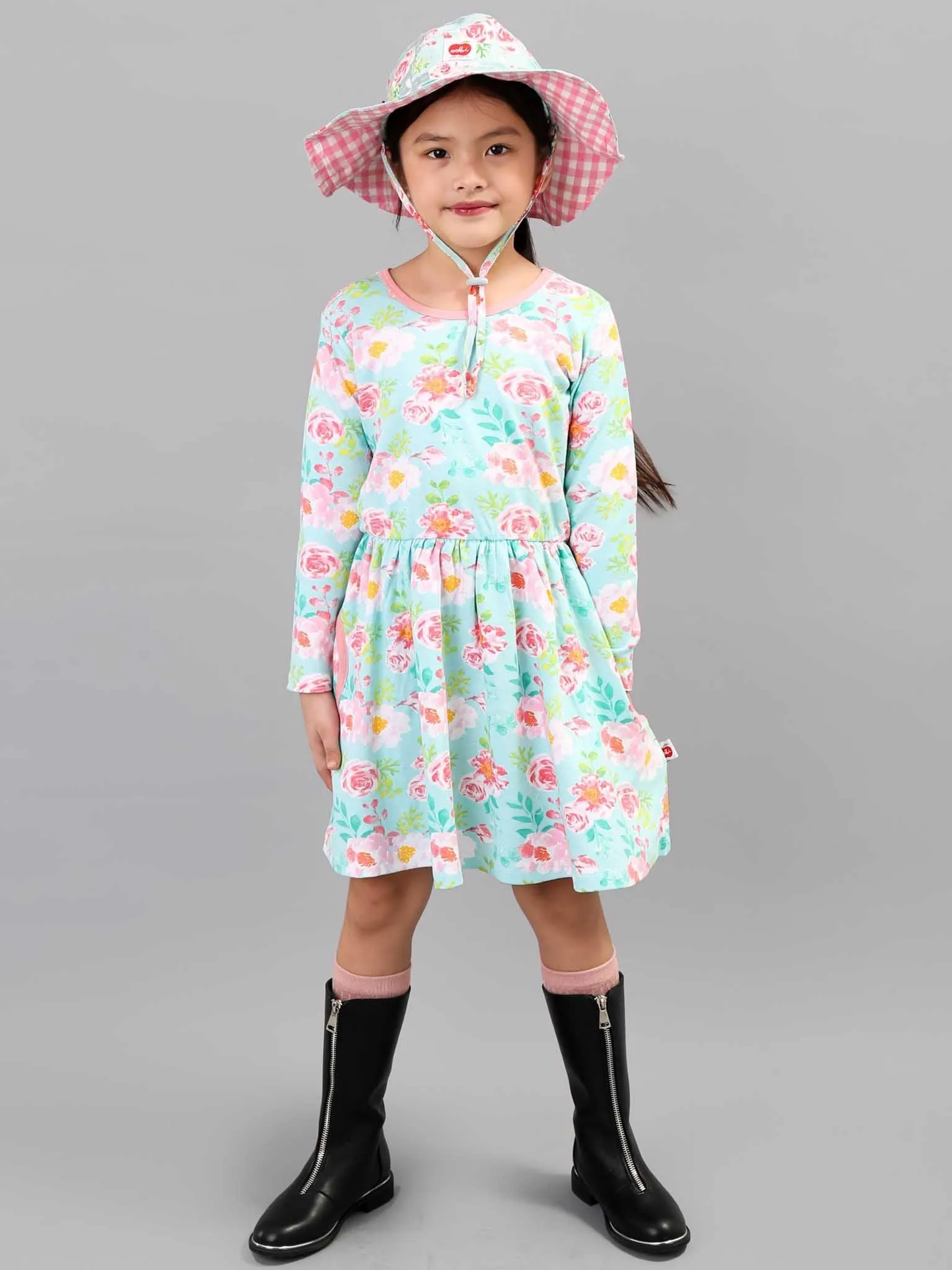 Emily Blue Watercolour Jersey Dress