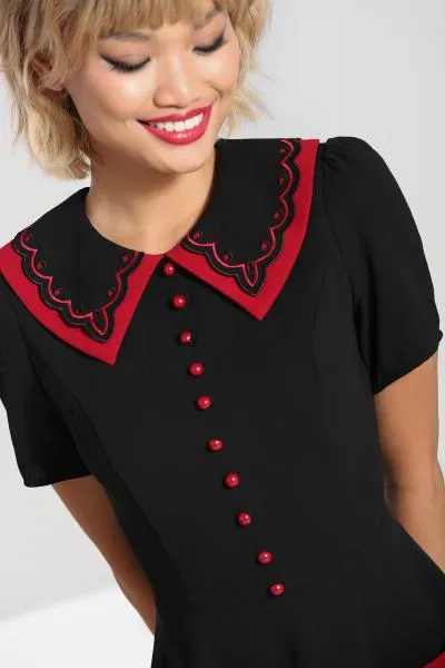 Emma Mini Dress - Black/Red -