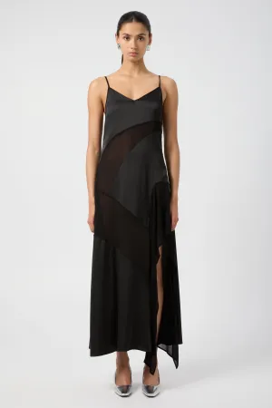 ESSENCE PANELLED MAXI DRESS | BLACK