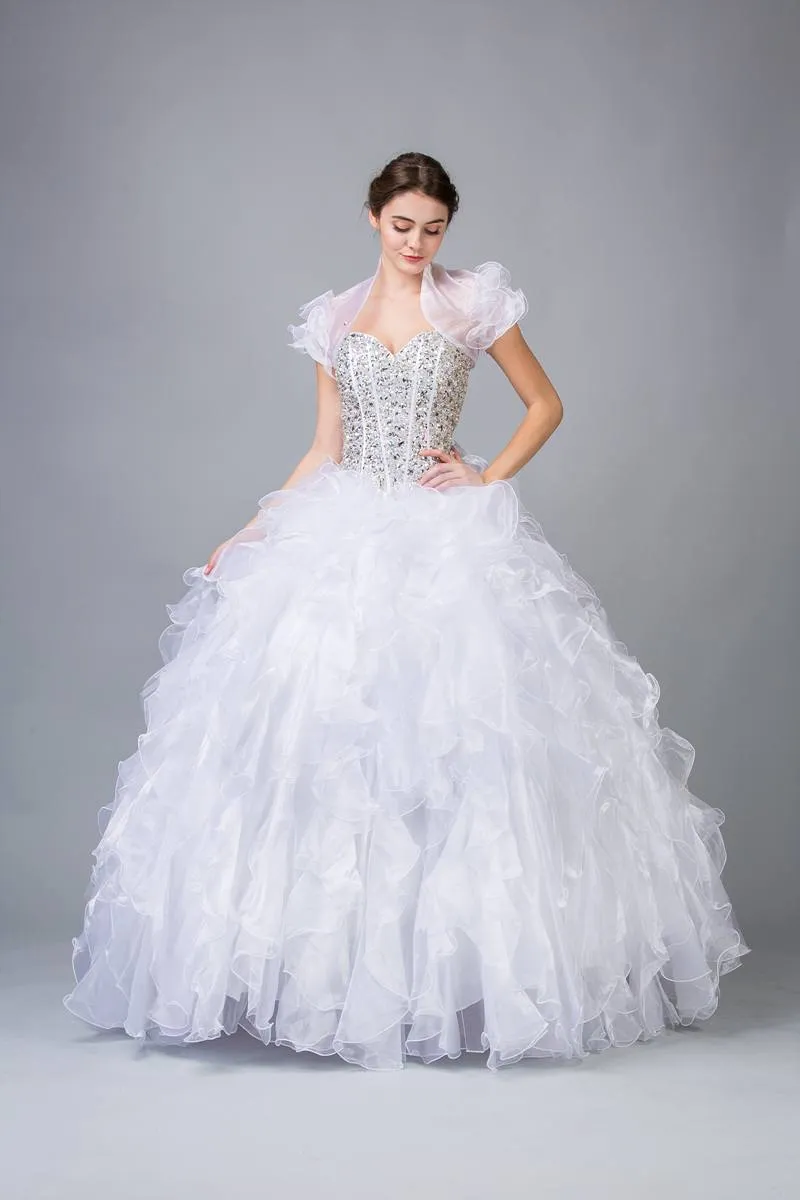 Eureka 3002 Ruffled Tiered Skirt Studded Bodice Princess Gown