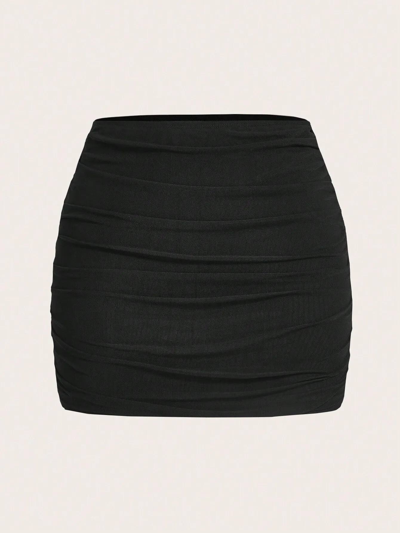 EZwear Mesh Double-Layer See-Through Bodycon Mini Skirt