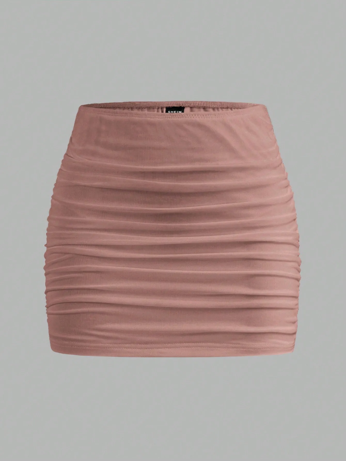 EZwear Mesh Double-Layer See-Through Bodycon Mini Skirt
