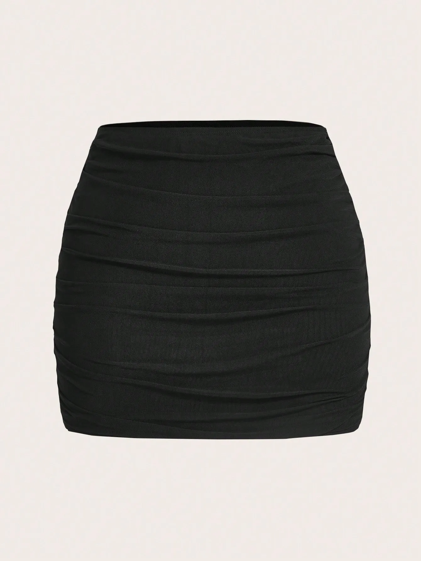EZwear Mesh Double-Layer See-Through Bodycon Mini Skirt