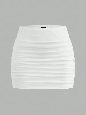 EZwear Mesh Double-Layer See-Through Bodycon Mini Skirt