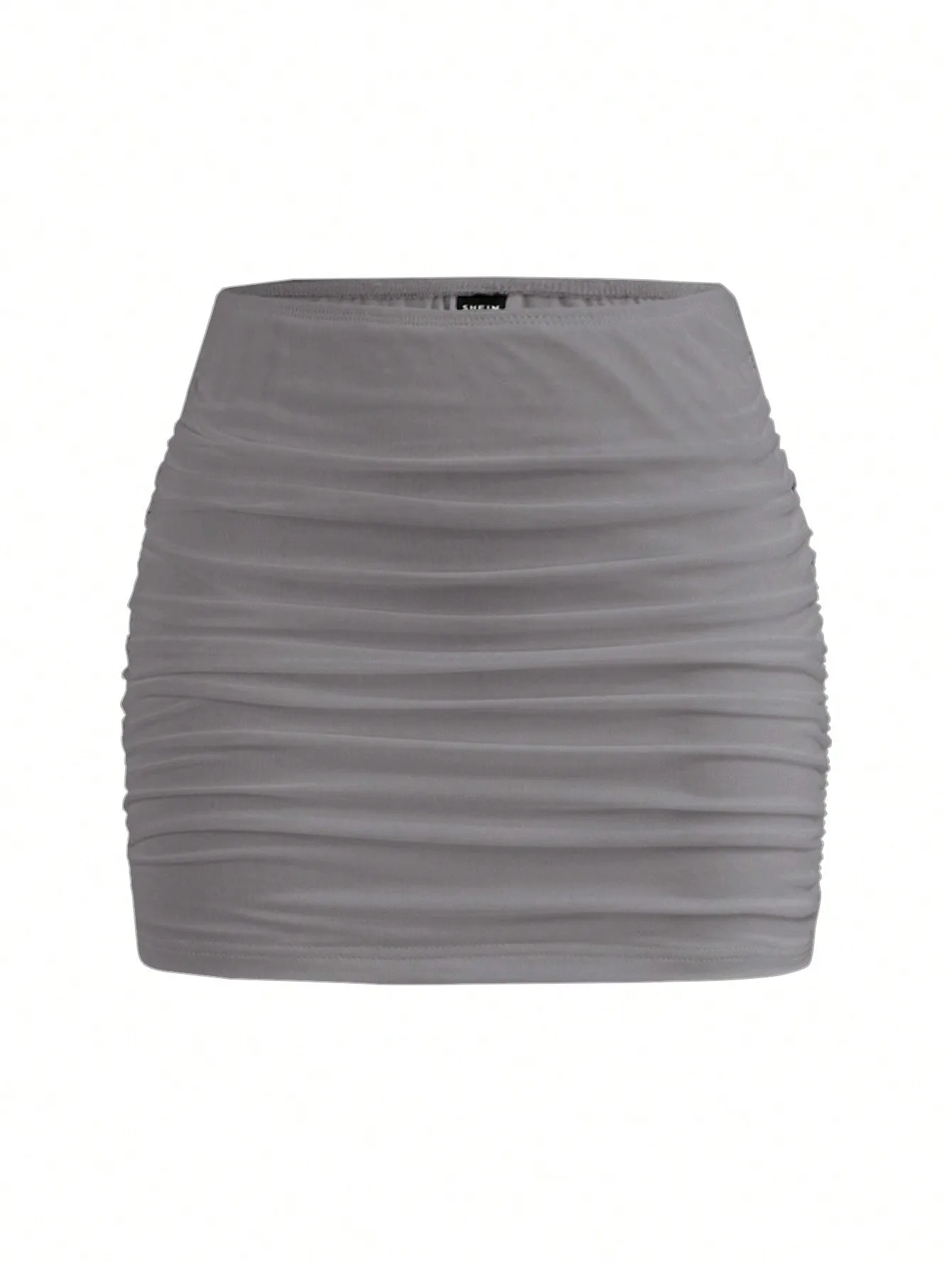 EZwear Mesh Double-Layer See-Through Bodycon Mini Skirt