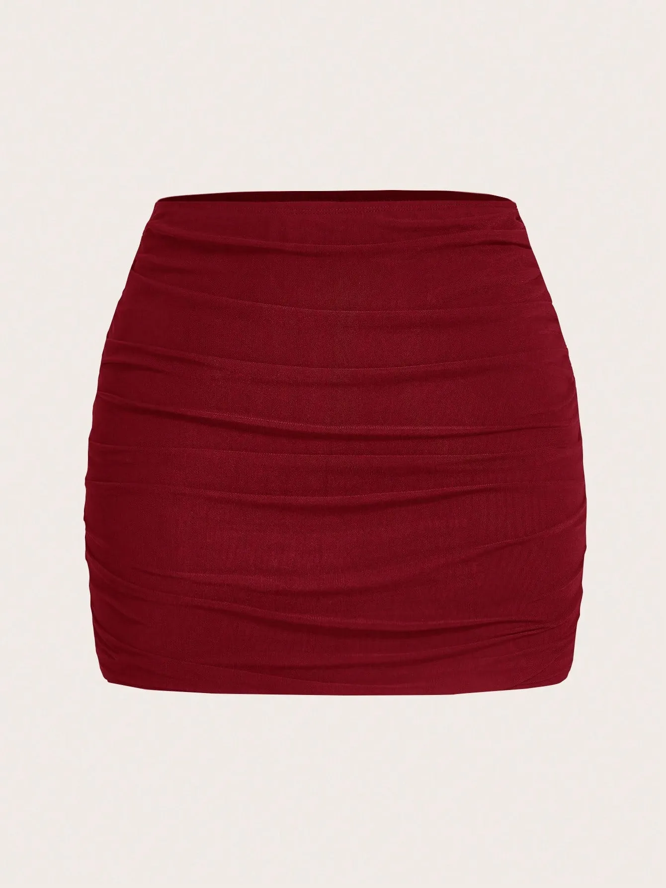 EZwear Mesh Double-Layer See-Through Bodycon Mini Skirt