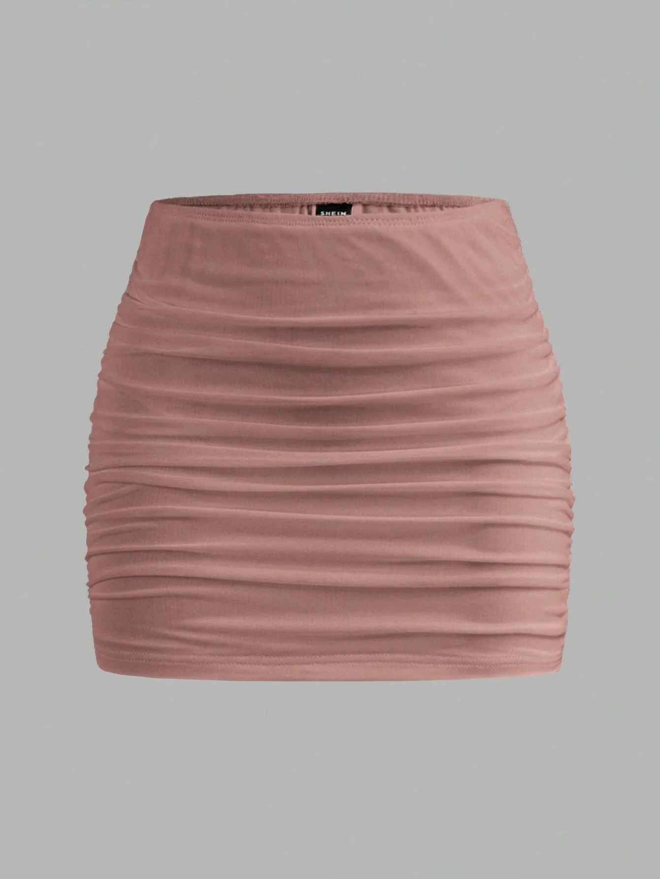 EZwear Mesh Double-Layer See-Through Bodycon Mini Skirt