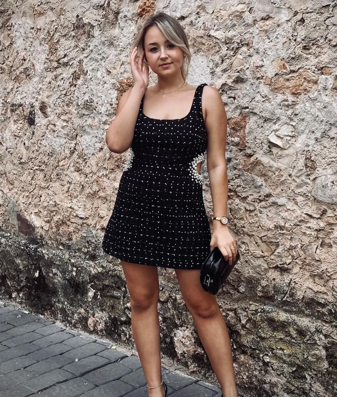 Fashion Party Beads Decoration Bodycon Mini Dresses