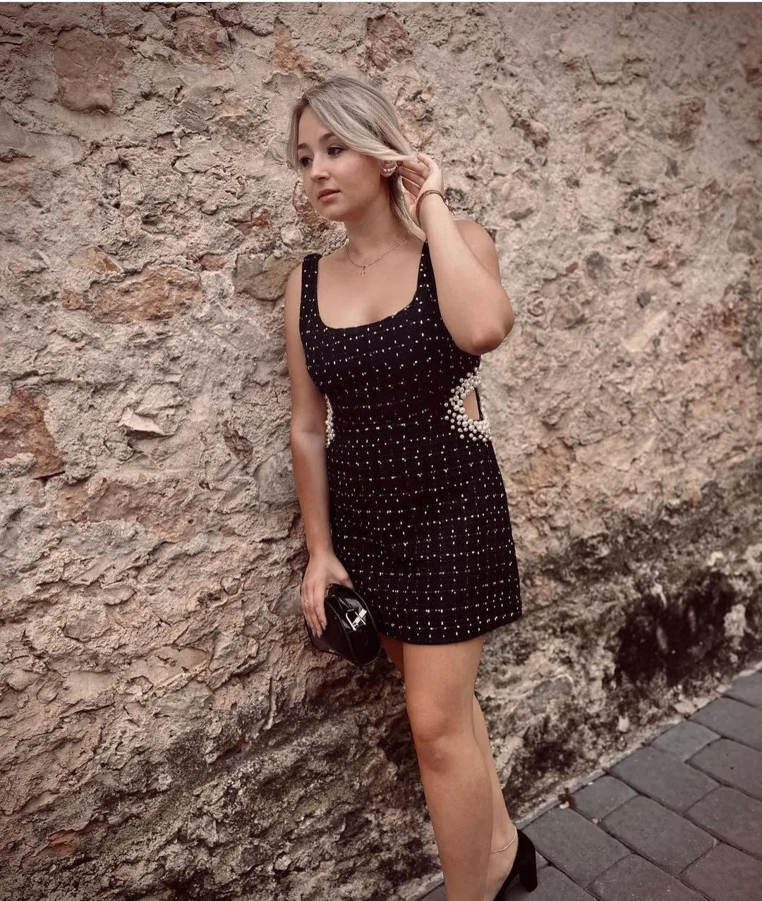 Fashion Party Beads Decoration Bodycon Mini Dresses