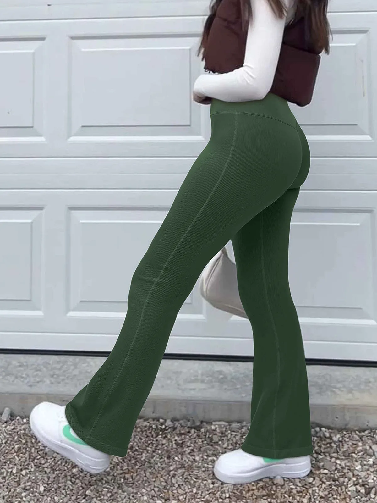 Fashion Ribbed Wide-leg Flared Yoga Leggings