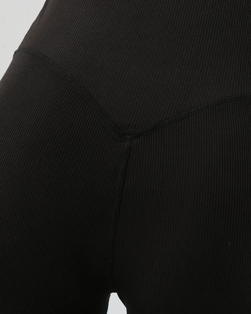 Fashion Ribbed Wide-leg Flared Yoga Leggings