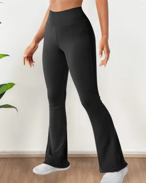 Fashion Ribbed Wide-leg Flared Yoga Leggings