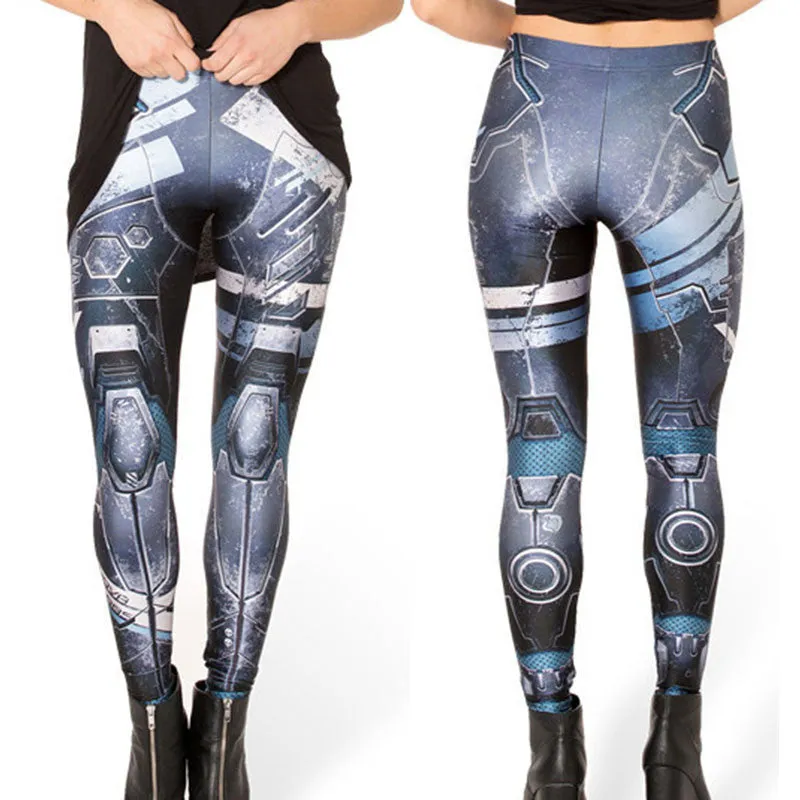 Fashion Women Print Legging Fashion Digital Printing Robot Fitness Pants