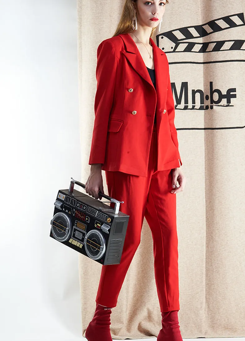 Fashion Women's Solid Color High Waist Stretch Slim Straight Casual Pants