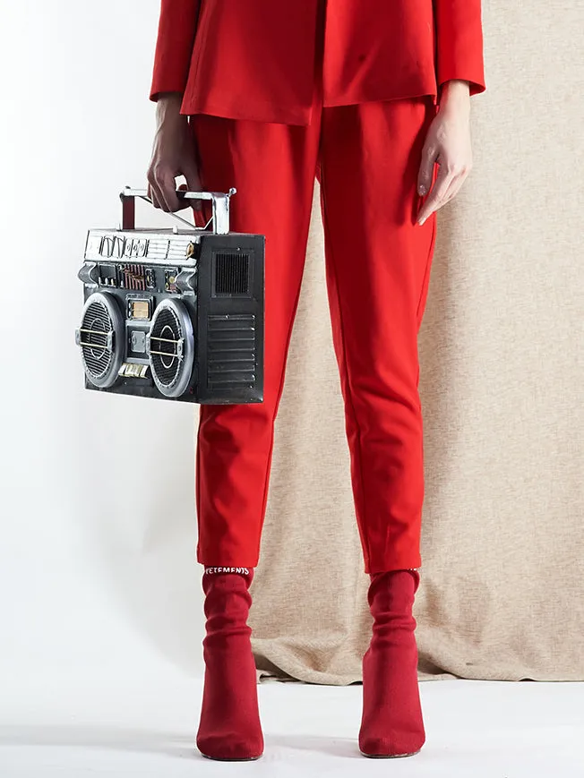 Fashion Women's Solid Color High Waist Stretch Slim Straight Casual Pants