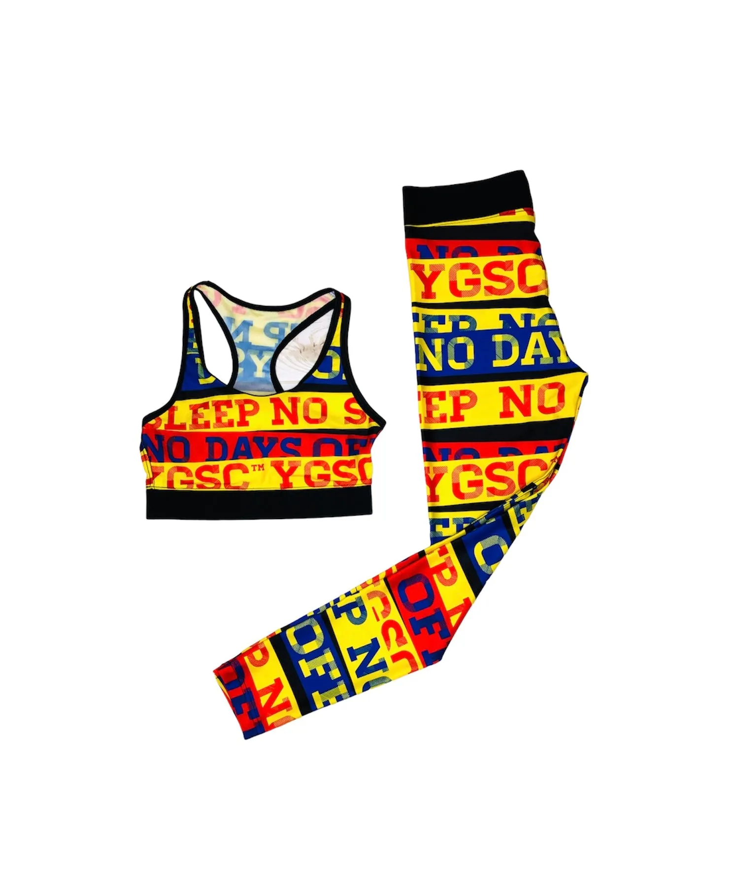 Female No Sleep No Days Off 2 Piece Work Out Set