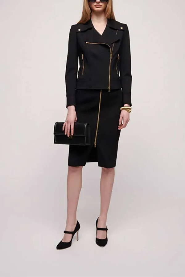 FERRARA FRONT ZIP PENCIL SKIRT