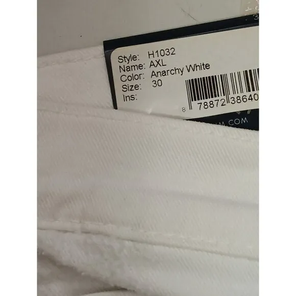 Fidelity Denim Womens AXL Relaxed Skinny Jeans Size 30 Anarchy White H1032 New
