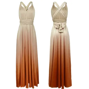 [Final Sale]Women's Gradient Champagne Infinity Wrap Bridesmaid Dress