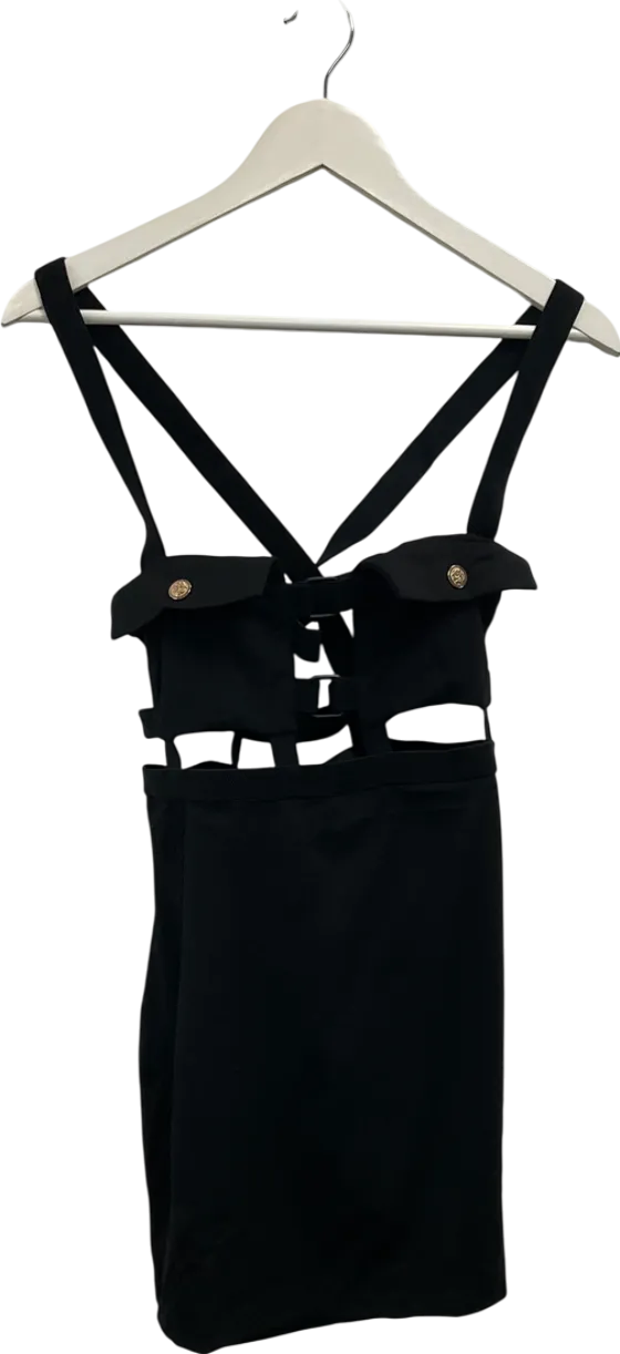 Finesse Black Miranda Ponte Mini Dress UK M