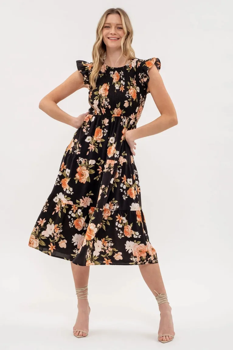 Fiona Floral Midi Dress