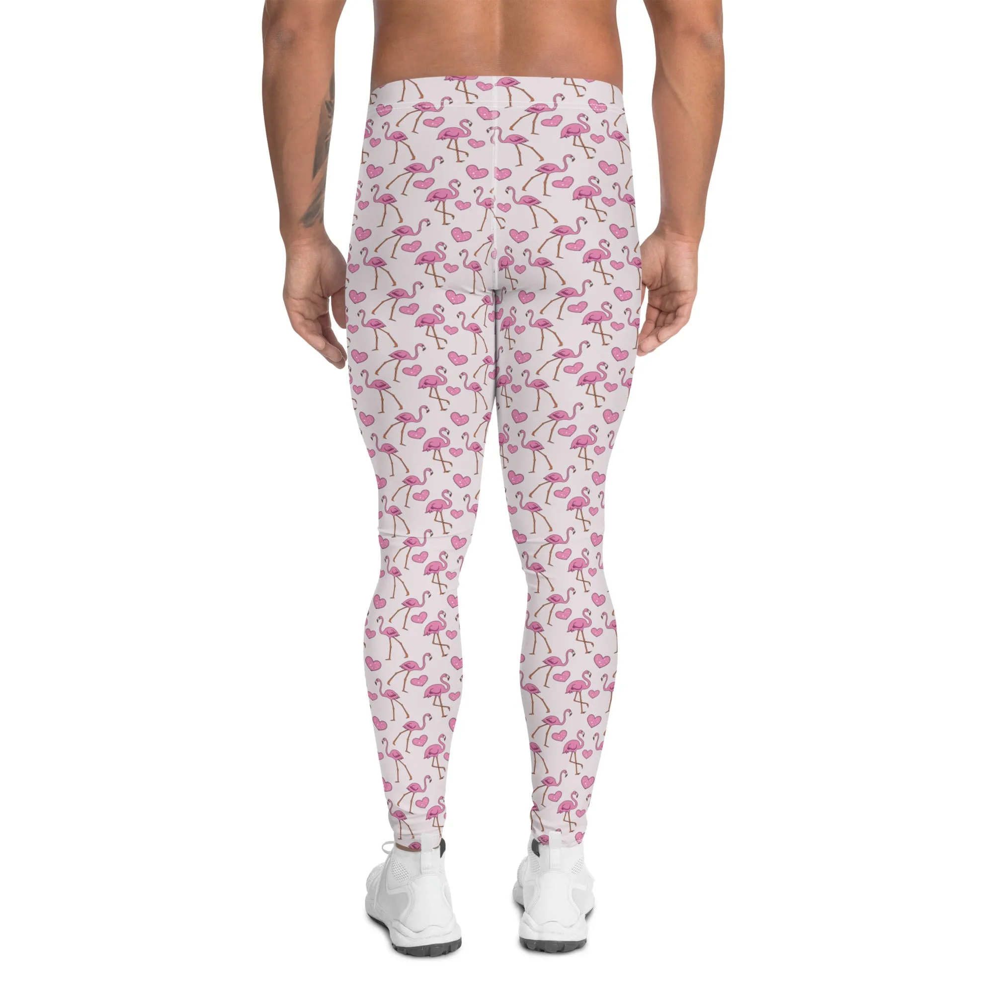 Flamingos and Hearts Men's Leggings
