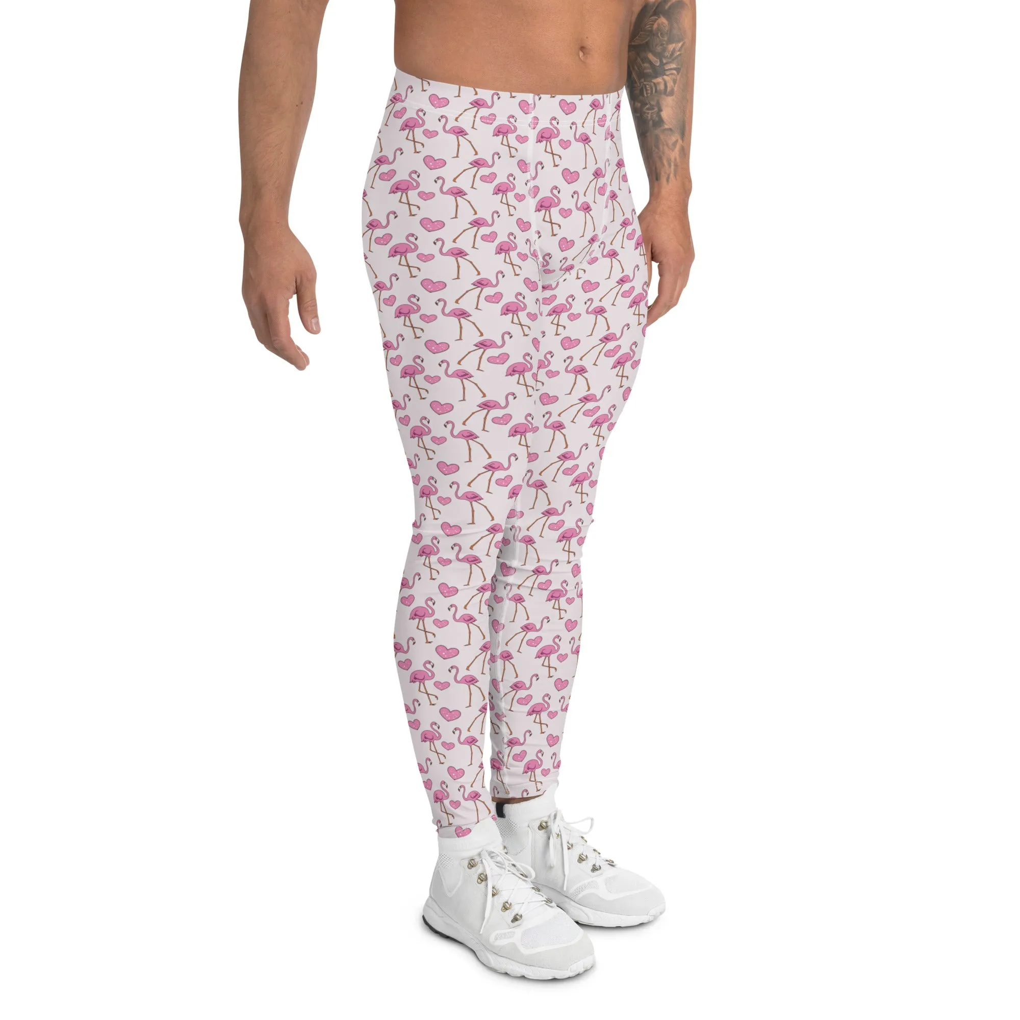 Flamingos and Hearts Men's Leggings
