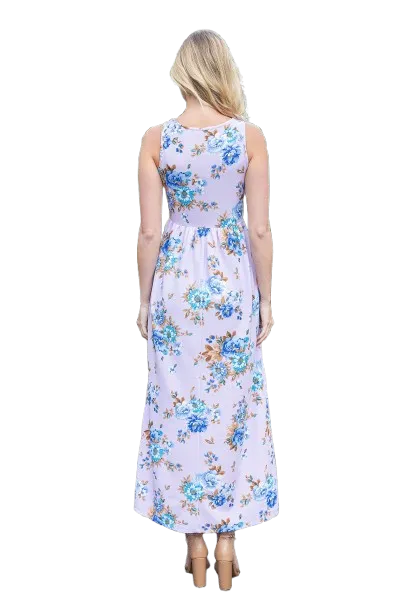 Floral Sleeveless Maxi Dress Lavender - Pack of 6