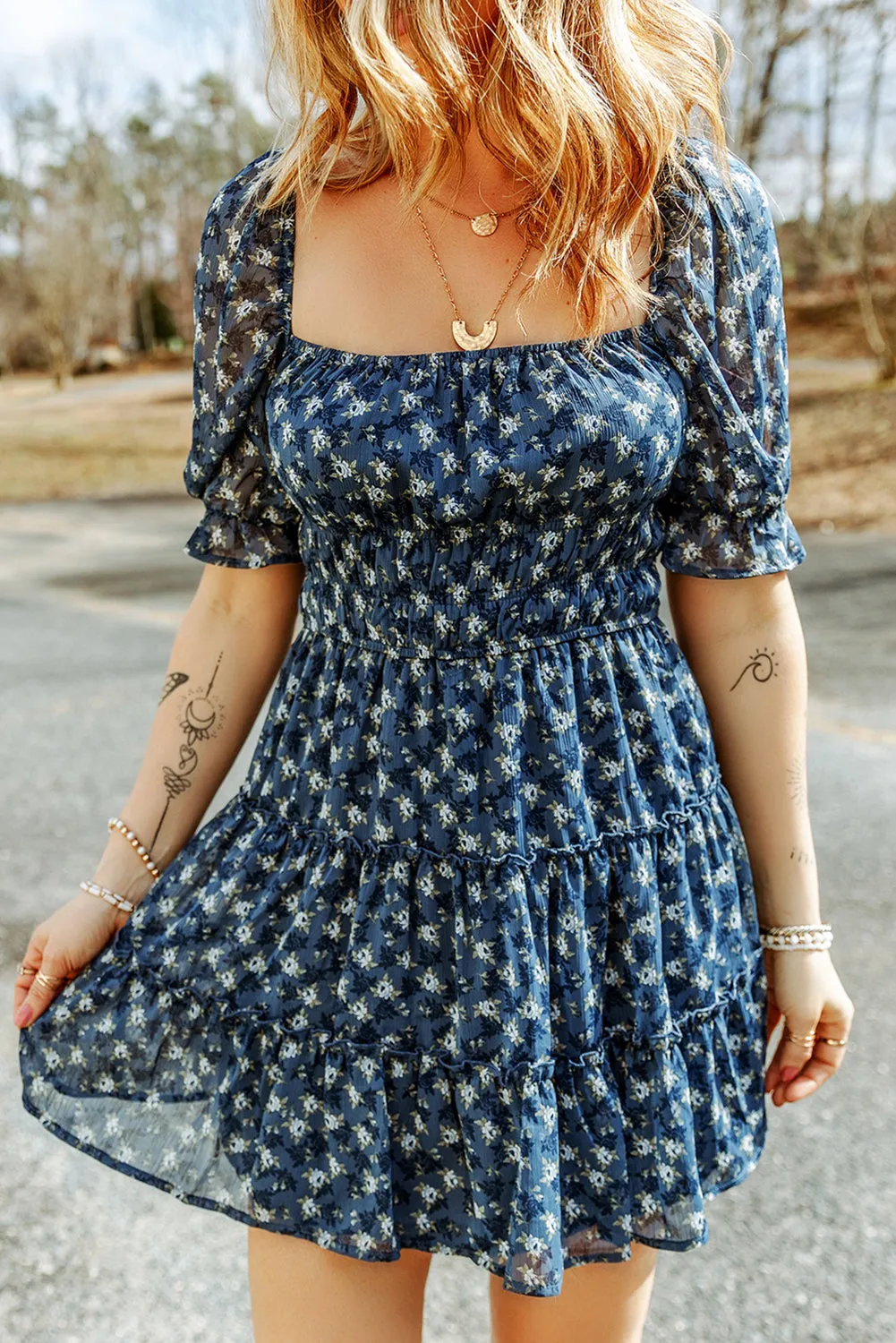Floral Smocked Tiered Dresses