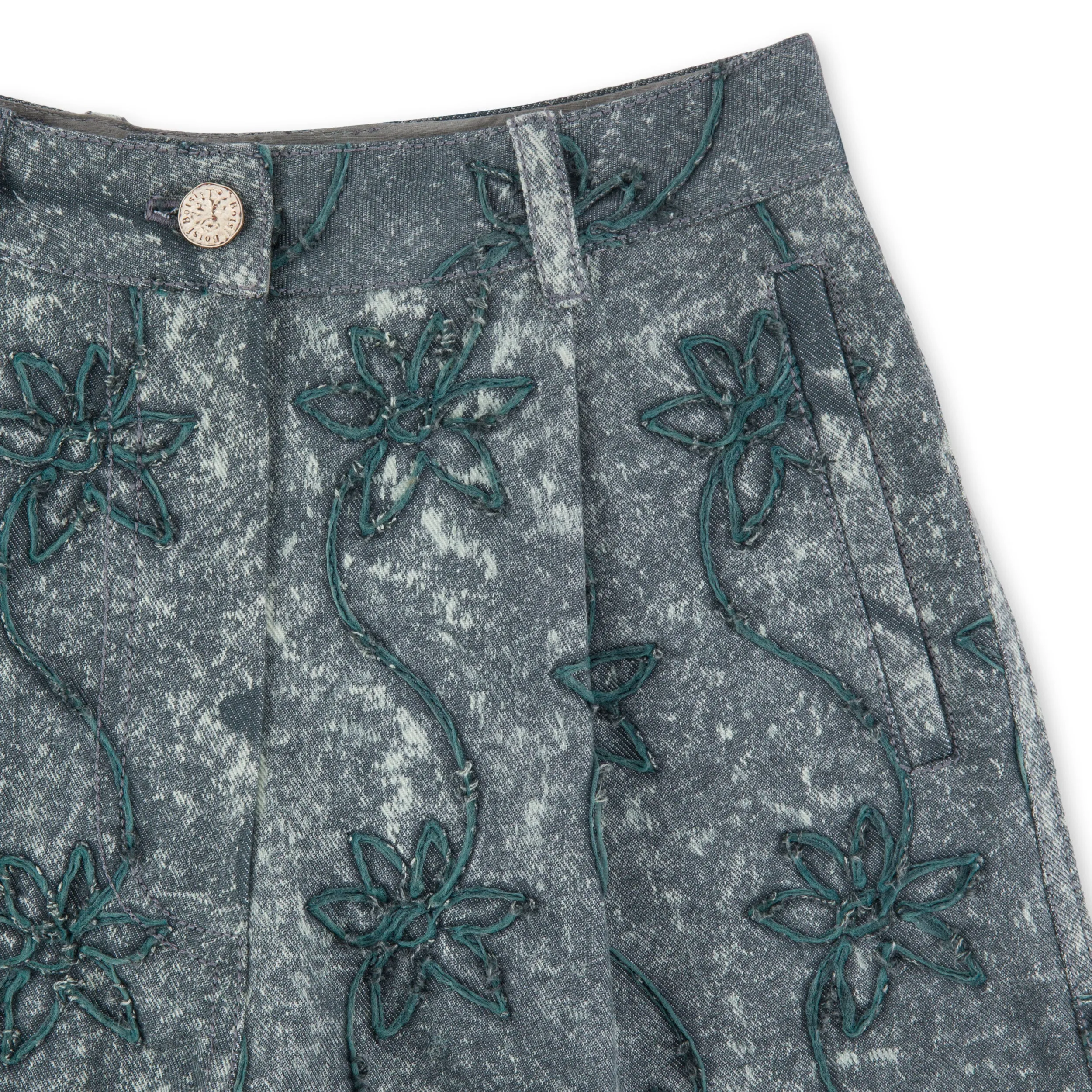 Flower Denim Shorts