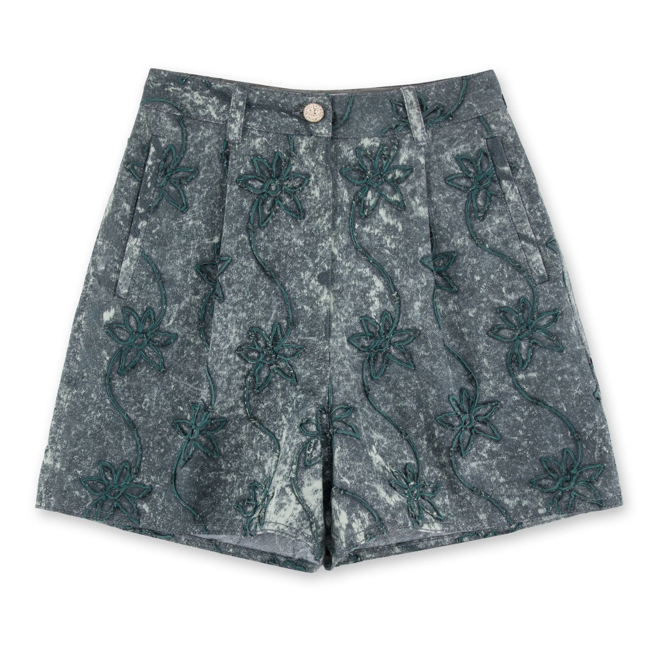 Flower Denim Shorts