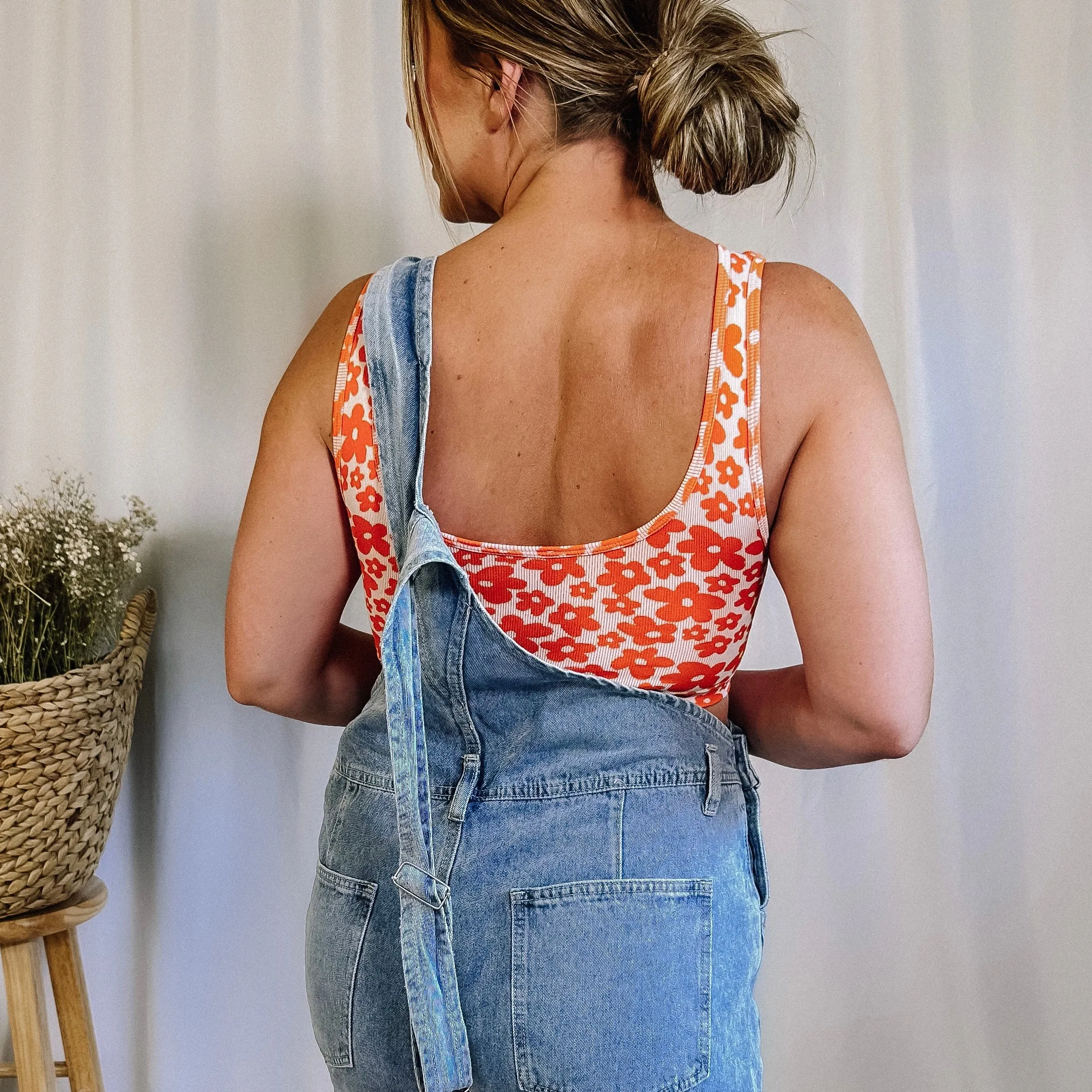 Flower Sports Bra - Tangerine
