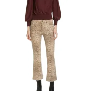 FRAME Le Crop High Waist Mini Boot Snake Print Jeans size 31