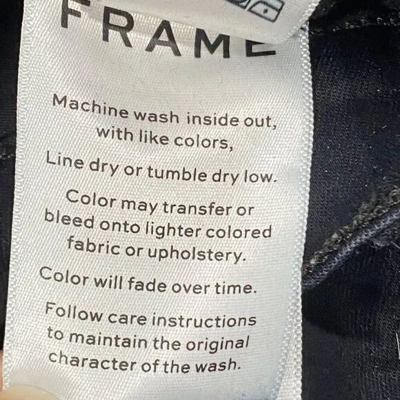 Frame Le Skinny De Jeanne Flounce Hem dark wash Blue stretch Skinny ankle Jeans