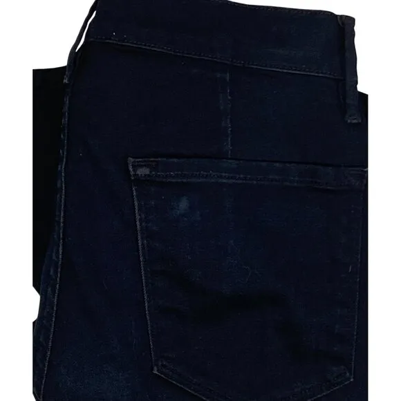 Frame Le Skinny De Jeanne Flounce Hem dark wash Blue stretch Skinny ankle Jeans