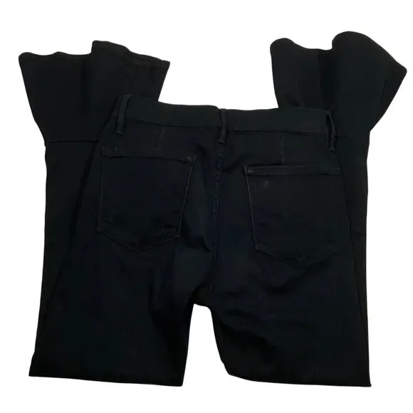 Frame Le Skinny De Jeanne Flounce Hem dark wash Blue stretch Skinny ankle Jeans