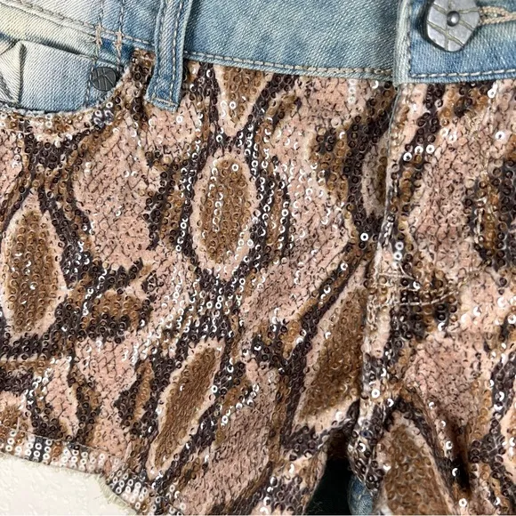 Frayed Snake Print Cutoffs Booty Shorts