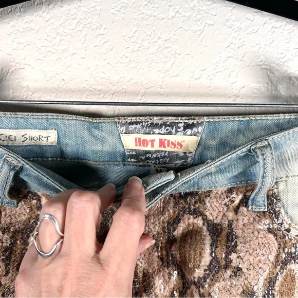 Frayed Snake Print Cutoffs Booty Shorts